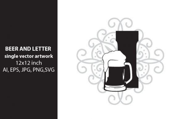 Beer, Monogram Letter I: A Versatile Vector Artwork for Creative Projects