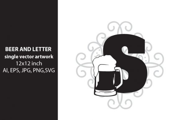 Beer, Monogram Letter S and Beer, Monogram Letter Vector Artwork: A Creative Resource for Designers and Enthusiasts