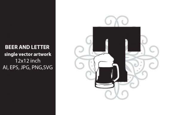 Beer Monogram Letter T for Creative Projects