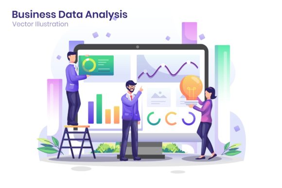 Business Data Analysis Flat Illustration: A Powerful Tool for Modern Designers