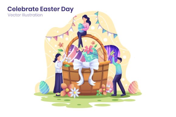 Celebrate Easter Day Flat Illustration: A Versatile Design Resource