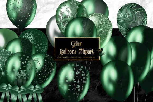 Green Balloons Clipart for Creative Projects