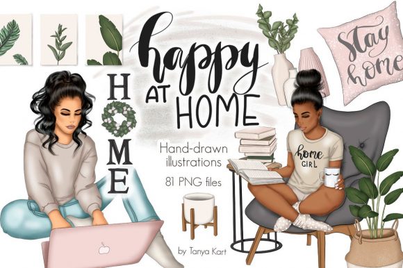 Happy at Home Clipart: A Creative Resource for Every Project