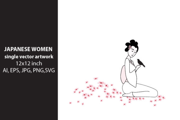 Japanese Woman Vector Art for Creative Projects