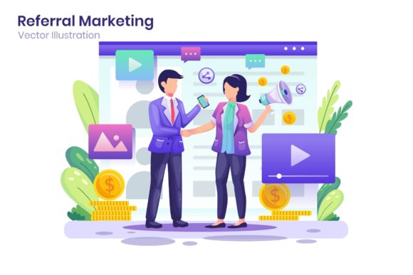 Referral Marketing Flat Illustration: A Visual Tool for Business Growth