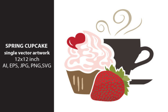 Spring Cupcake- Single Vector Artwork